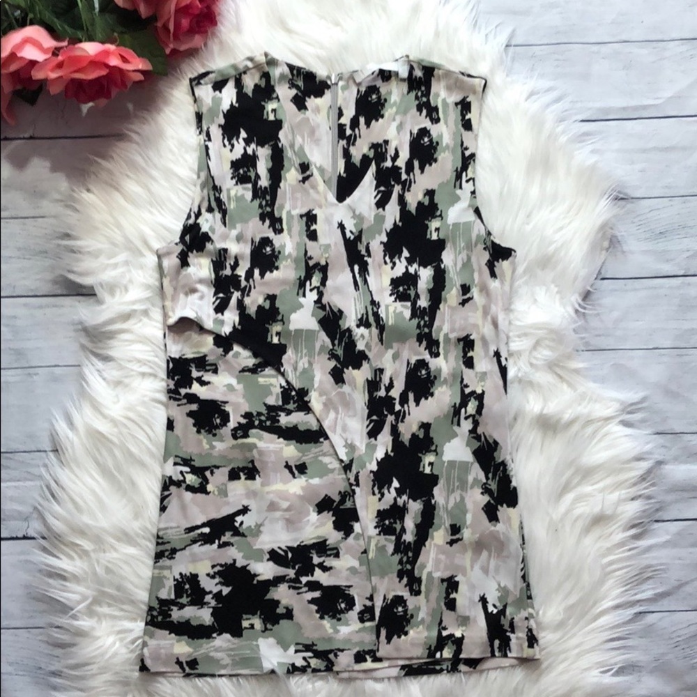 Hugo Boss Black and Gray Camouflage Blouse
